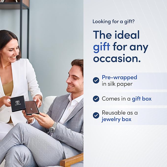 TRAVANDO Mens Wallet with Money Clip AUSTIN RFID Blocking Bifold Credit Card Holder for Men with Gift Box