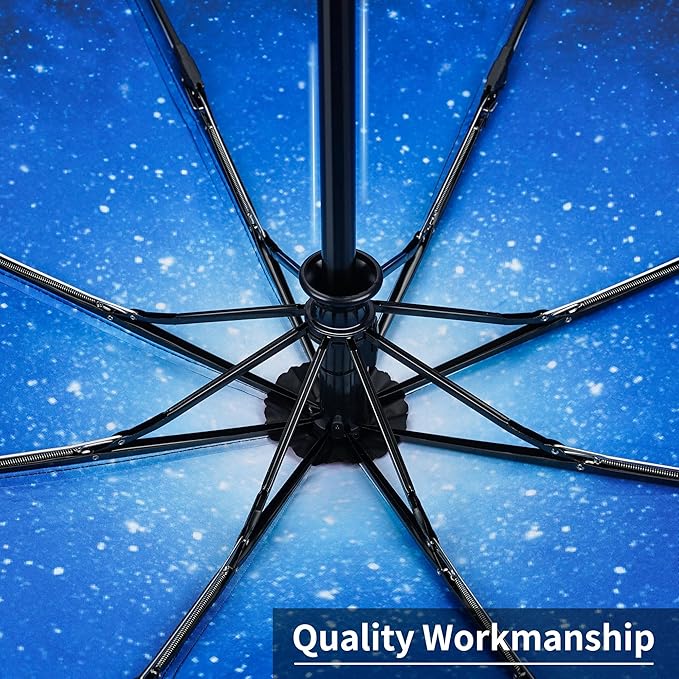 Seniny Windproof Travel Umbrella, Automatic Umbrellas for Rain, Portable & Compact Umbrellas for Backpack, Strong UV for Protection, Folding Small Sun Umbrella for Car, Walking