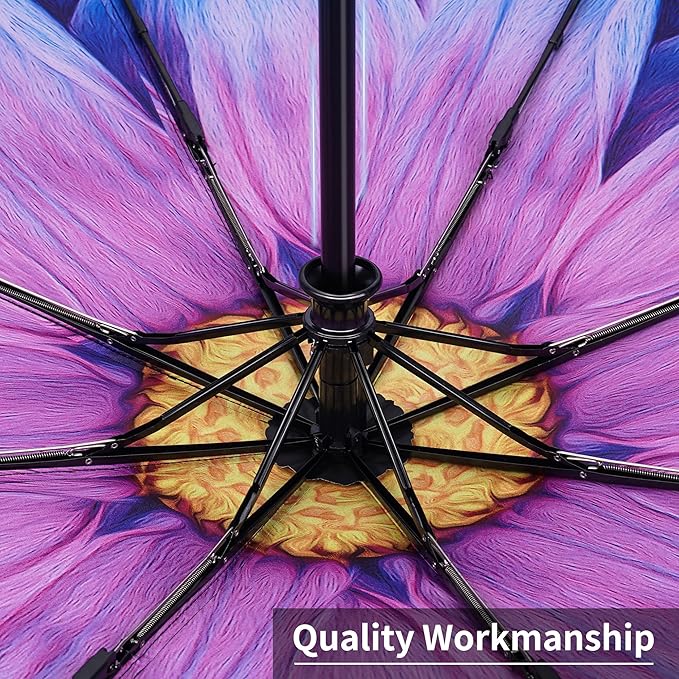 Seniny Windproof Travel Umbrella, Automatic Umbrellas for Rain, Portable & Compact Umbrellas for Backpack, Strong UV for Protection, Folding Small Sun Umbrella for Car, Walking