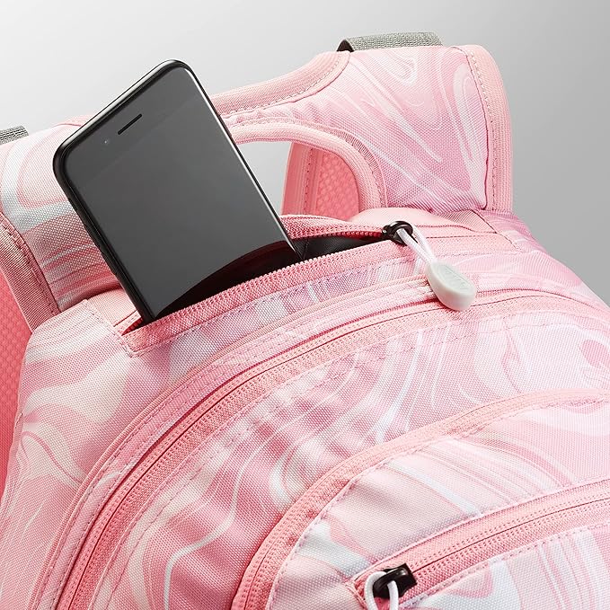 High Sierra Loop Backpack, Travel, or Work Bookbag with tablet sleeve, One Size, Pink Marble - Bubblegum Pink