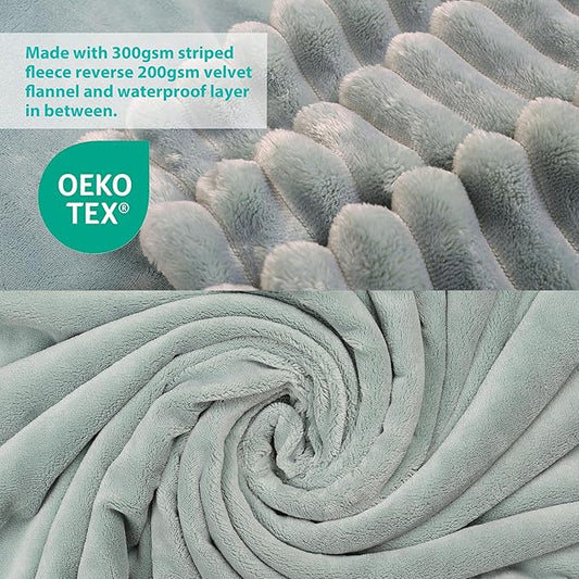 Waterproof Dog Blanket, Soft Fleece Blanket for Couch Protector, Reversible Pet Blankets Furniture Protector Cover for Small Medium Large Dogs Cats (Green, 30"x40")