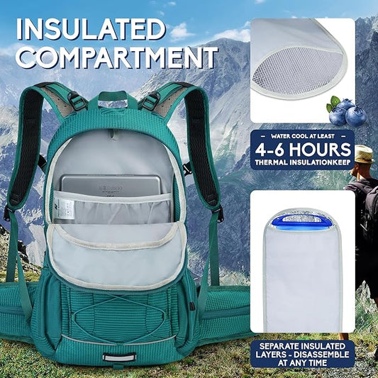 Hydration Backpack 3L Water Bladder, Hiking Water Backpack with Rain Cover, Insulation Hydration Daypack Rucksack for Cycling