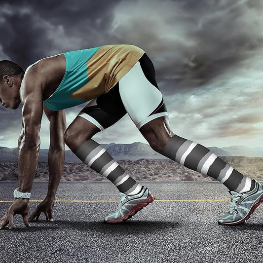 QUXIANG Copper Compression Socks for Women & Men Circulation (8 Pairs) - Best for Running Athletic Cycling - 15-20 mmHg