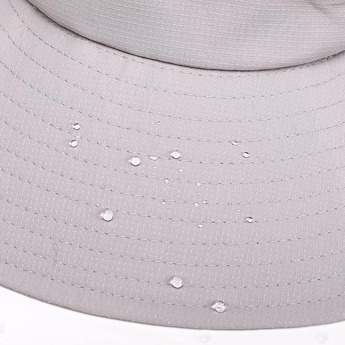 Womens Summer Sun Hat Beach Hat Wide Brim Outdoor UV Protection Hat Foldable Cool Mesh Ponytail Bucket Hat