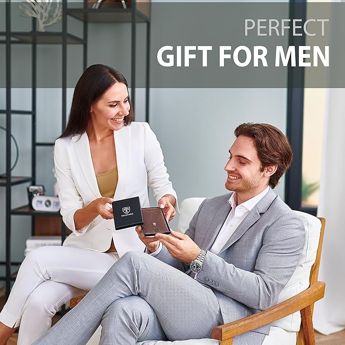 TRAVANDO Money Clip Wallet RIO - Mens Wallets slim Front Pocket RFID Blocking Card Holder Minimalist Mini Bifold Gift Box
