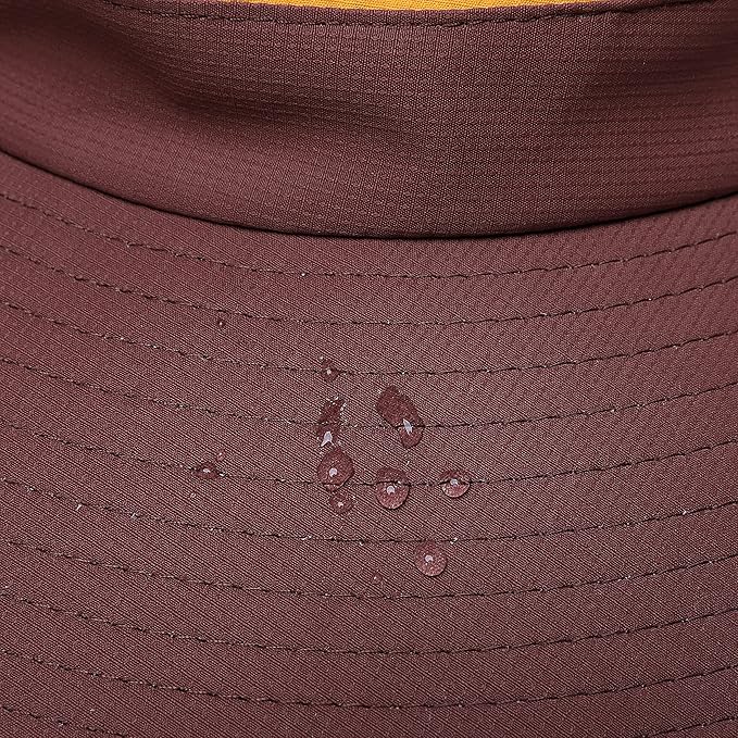 Womens Summer Sun Hat Beach Hat Wide Brim Outdoor UV Protection Hat Foldable Cool Mesh Ponytail Bucket Hat