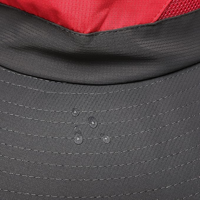 Womens Summer Sun Hat Beach Hat Wide Brim Outdoor UV Protection Hat Foldable Cool Mesh Ponytail Bucket Hat