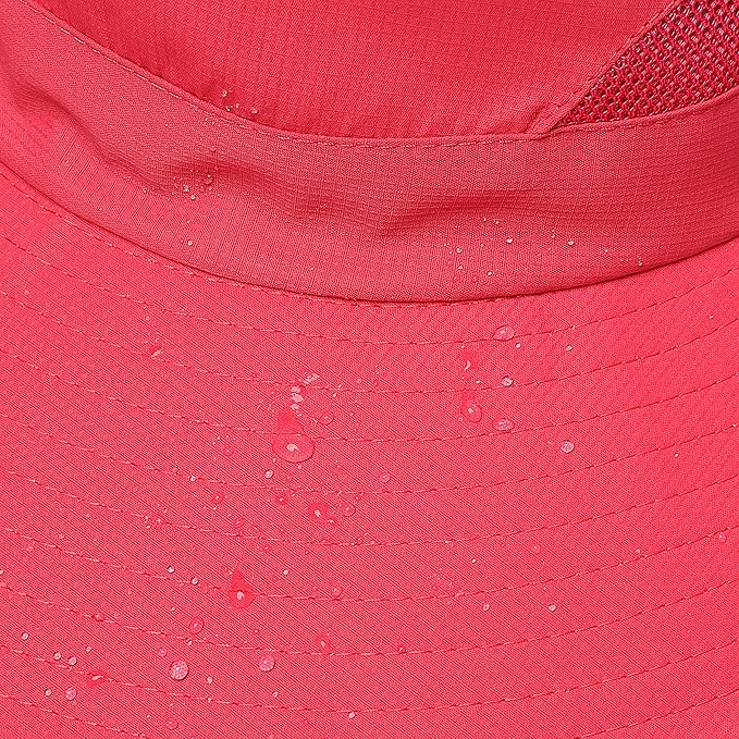 Womens Summer Sun Hat Beach Hat Wide Brim Outdoor UV Protection Hat Foldable Cool Mesh Ponytail Bucket Hat