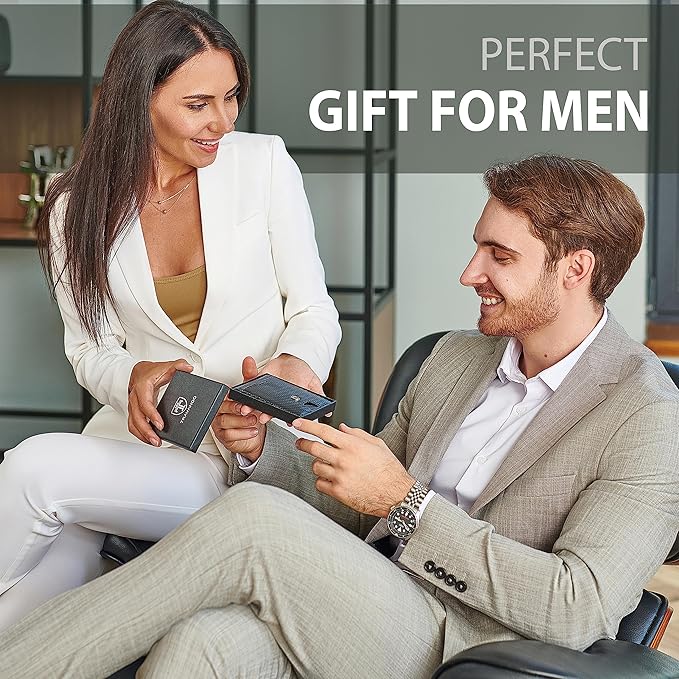 TRAVANDO Money Clip Wallet RIO - Mens Wallets slim Front Pocket RFID Blocking Card Holder Minimalist Mini Bifold Gift Box