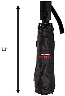 ShedRain Compact Folding Travel Umbrella – Push-Button Open & Close, Vented Double Canopy, Protects from Rain, Sun, & Wind