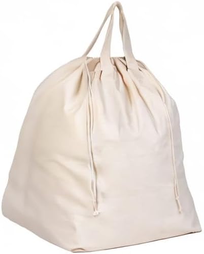 College Dorm Laundry Bags - Versatile and Heavy Duty College Laundry Hamper Liner with Drawstring - Canvas Laundry Basket Liner - 100% Cotton, Washable and Foldable Cloth Laundry Bags (1 Pack)