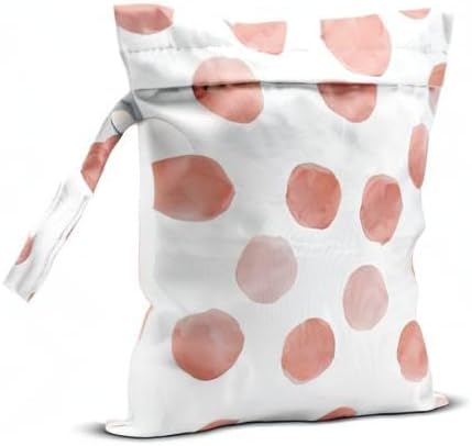 Wet Bag, Wet Dry Bag, Wet Bag for Swimsuit, Travel, Beach, Pool, Diapers, Dirty Yoga Gym Clothes, Makeup Bag, Waterproof Reusable Polka Dot Decor Geometric Polka Dot