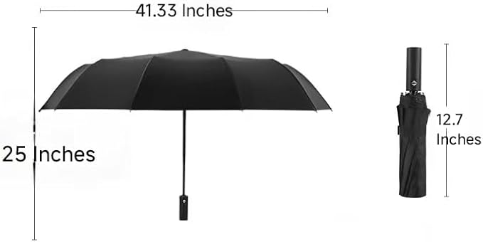 12 Ribs Travel Essentials Umbrella Automatic Folding Rain Umbrella Windproof Compact collapsible,Fits Cars&Backpack Travel size