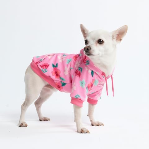 Spark Paws Dog Hoodie – Premium Dog Sweater for Small, Medium, and Large Dogs | Warm Outfits for French Bulldogs, Pitbull, Puppy, Winter Jacket Alternative - Blossom - S