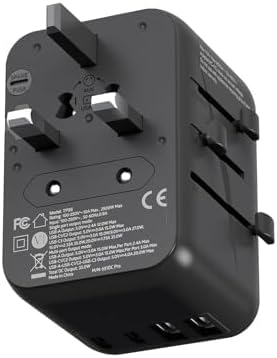 MINIX Universal Travel Adapter, International Power Plug Adapter Max 35W 3 USB C 2 USB A Ports, All-in-One Worldwide Wall Charger for USA EU UK AU up to 180+ Countries.