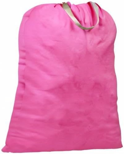 LOLOMLO Extra Large Canvas Laundry Bags with Handles & Drawstring Closure, Heavy Duty Tears Resistant Clothes Storage Travel Bags,25.5"x34",Hot Pink