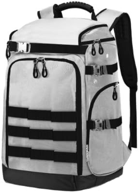 New Ski/Snowboard Boot Bag/Skating Bag | Excellent for Store and Transport Gear, Helmet, Goggles & Accessories | Travel with Waterproof Exterior, Reflective Strip for Men, Women (Silver)