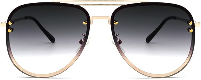 Trendy Oversized Aviator Sunglasses for Women 2025, Cute Retro Aviator Sun Glasses UV Protection Big Shades VF2203
