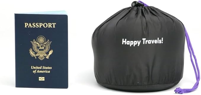 C CUSHION LAB Travel Pillow, Award-Winning Patented Ergonomic Design for Chin & Neck Support Memory Foam Neck Pillow, Compact Airplane Pillow for Traveling, Flight, Car (Royal Purple, Large)