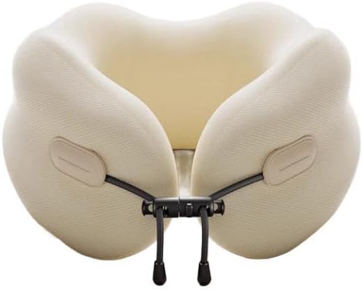 Ultra-Soft Travel Neck Pillow, Ergonomic Design with Contoured Shape, Breathable Fabric,Internal Structure，Travel Blanket Airplane Compact with Bag，Airplane Essentials (Thames Rice)