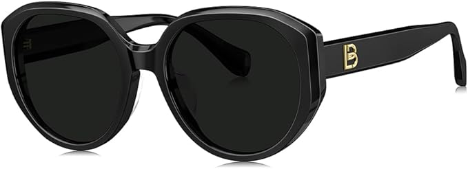 BOLON Women Lady Trendy Elegant Round Polarized Sunglasses BL3130 Ginza 55mm, Exclusive Eyewear Brand of EssilorLuxottica