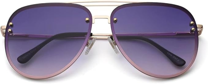 Trendy Oversized Aviator Sunglasses for Women 2025, Cute Retro Aviator Sun Glasses UV Protection Big Shades VF2203
