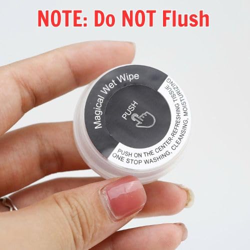 50 PCS Hand Wipes, Press Push Up Lemon Non-stimulating Sanitizing Mini Clean Towelettes Sanitizer, A Fun Way To Open Magical Strong Cool Wet Dry Type Portable for Travel On-the-Go Black White