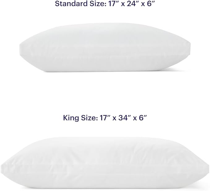 Purple Cloud Pillow - Standard Size, Hypoallergenic Gel Fiber Fill for Plush, Cloud-Like Comfort - Molds to Support Head & Neck, Won’t Clump or Flatten