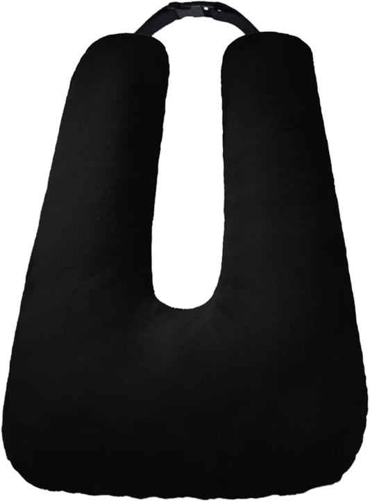 Travel Pillow, Car Pillow for Kids, Car Seat Pillow for Adults, Travel Pillow for Kids with Adjustable Strap, Support Head and Neck on Road Trips, Long Car Ride Essentials, Black