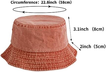 Washed Cotton Bucket Hats Packable Summer Outdoor Cap Travel Beach Sun Hat Plain Colors for Men Women