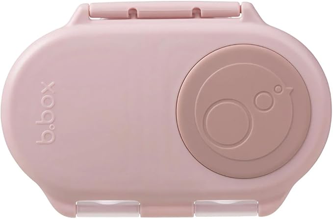b.box Snack Box - Leakproof Mini Bento Box for Kids & Toddlers, 2 Compartment Snack Containers for Kids, Lunch Containers, Dishwasher Safe, BPA Free, PFAS Free, Ages 4m+, 1 3/4 Cup - Blush Crush