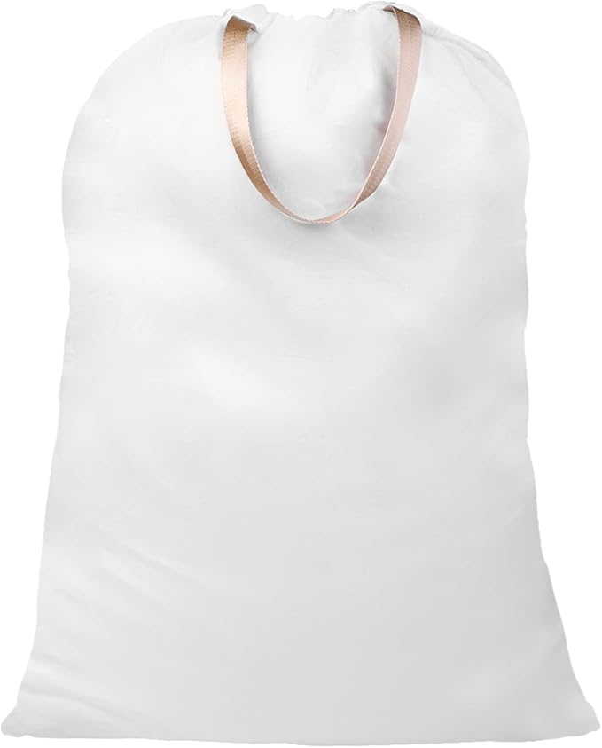 LOLOMLO Extra Large Canvas Laundry Bags with Handles & Drawstring Closure, Heavy Duty Tears Resistant Clothes Storage Travel Bags,25.5"x34",White