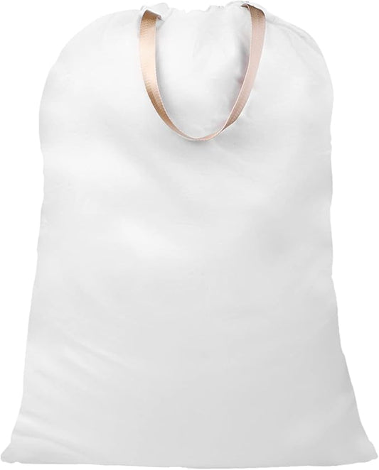LOLOMLO Extra Large Canvas Laundry Bags with Handles & Drawstring Closure, Heavy Duty Tears Resistant Clothes Storage Travel Bags,25.5"x34",White