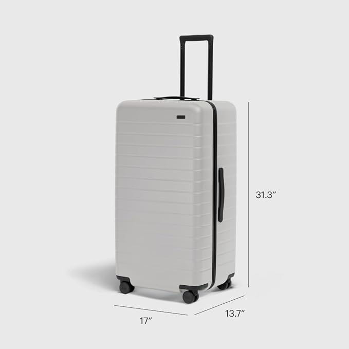 Away Large Trunk Luggage, 31 Inch Hardside Suitcase with Spinner Wheels, Lightweight & Durable, TSA Lock, Ideal for Long Trips, Cloud Gray