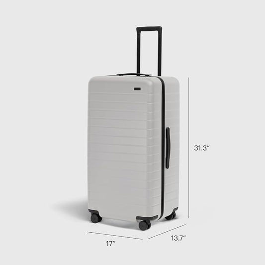 Away Large Trunk Luggage, 31 Inch Hardside Suitcase with Spinner Wheels, Lightweight & Durable, TSA Lock, Ideal for Long Trips, Cloud Gray