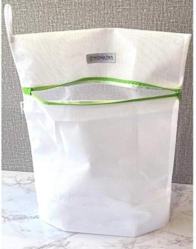 Heritage Park Fine Mesh Laundry Bags - Micro Mesh for Safely Washing Delicates - Gusseted Bottom for Extra Space, Hidden Zipper, and Convenient Hanging Loop - Pack of 2 Large (20" x 24")
