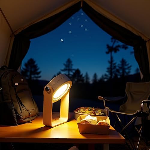 Retro Lantern Light USB Rechargeable Outdoor Camping Light, Three Level Dimming, Portable Emergency Atmosphere Light, Suitable for Camping and Home Decoration (Wooden Handle Lantern Light)