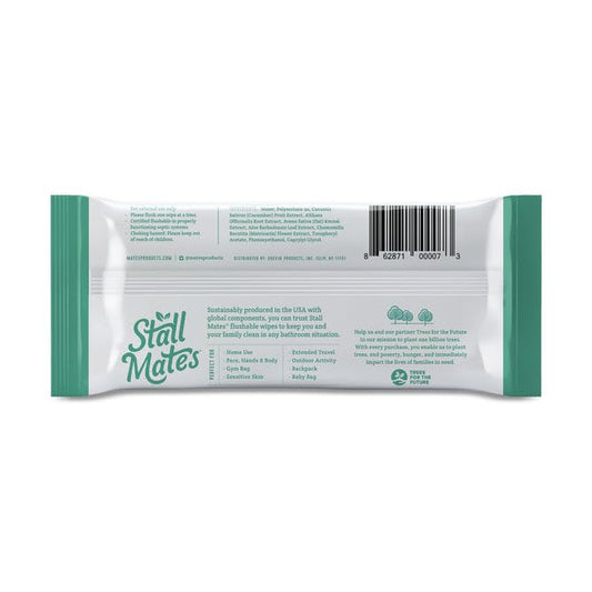 Stall Mates 60-Wipe Home Pack: Flushable | Hypoallergenic Moist Wipes | Made in the USA | Unscented with Vitamin-E & Aloe
