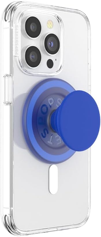 PopSockets Phone Grip for MagSafe with Kickstand, Magnetic Stand, Swappable Top, Secure Hold for iPhone MagSafe Cases, Phone & Tablet Grip - Cobalt
