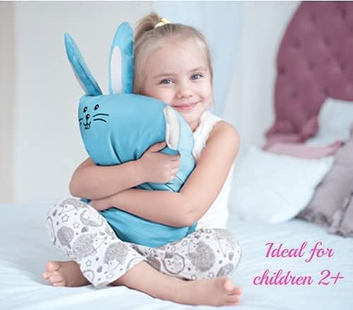 kinder Fluff Kids Pillow & Pillowcase Set 13x18in- 233T Cotton Pillow Covers & Down Alternative Pillow Fill - Hypoallergenic Kids Pillows for Small Children - Children & Travel Pillows Kid - Blue