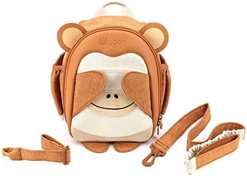 Lulyboo Toddler Harness Backpack with Detachable Leash, 5 Pockets & Insulated Lunch Bag - Safe & Stylish Kids Backpack for 1-7 Years, Animal Themed, Lightweight, Durable Travel & Outdoor Safety Gear