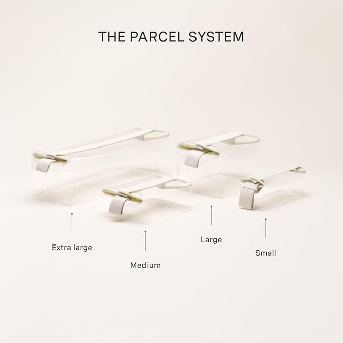 Cadence Parcel - Clear Kit with Magnetic Closure - Durable and Leak-Resistant Travel Toiletry Kit - TSA-Compliant & Modular Design - Hygiene Bag for Travel Essentials - .5 Qt - Pebble