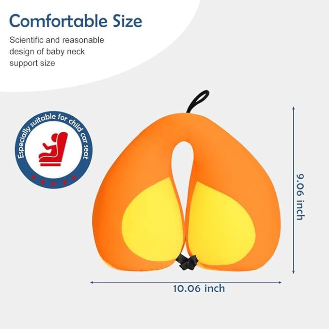 MOOB Kids Neck Pillows for Travel U-Shape Headrest Air Cushion Child Car Seat Head Support Traveling Gifts for Toddler & Children Car Seat Head Support Toddler Pillows Yellow