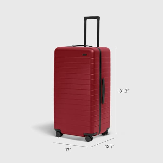Away Large Trunk Luggage, 31 Inch Hardside Suitcase with Spinner Wheels, Lightweight & Durable, TSA Lock, Ideal for Long Trips, Tango Red