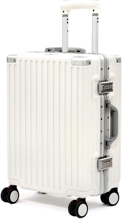 Carry On Luggage 22x14x9 Airline Approved, Zipperless Luggage Carry On, Hard Shell Suitcases with TSA Lock, Lightweight Carry On Suitcases with Aluminum Frame (white, 20inch)