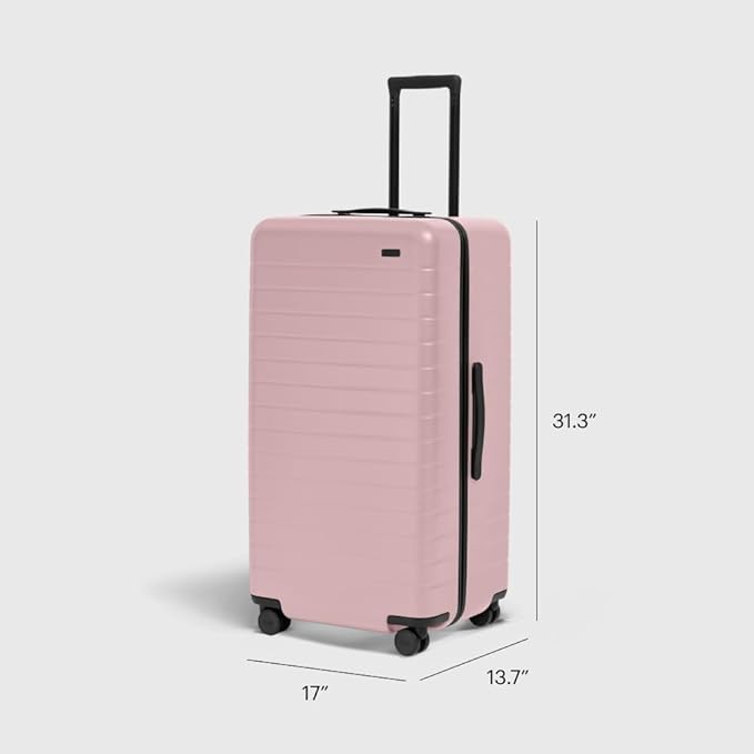 Away Large Trunk Luggage, 31 Inch Hardside Suitcase with Spinner Wheels, Lightweight & Durable, TSA Lock, Ideal for Long Trips, Blush Pink