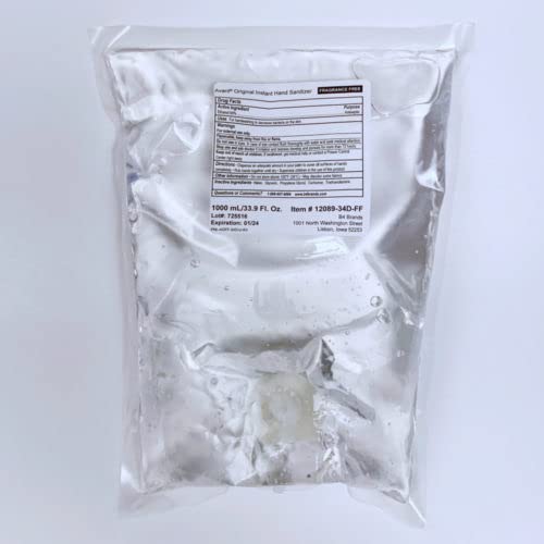 Avant® Original Gel Hand Sanitizer 1000ml pouch, case of 8 bulk refill…