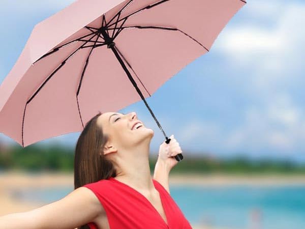 SIEPASA Windproof Travel Compact Umbrella-Automatic Umbrellas for Rain-Compact Folding Umbrella, Travel Umbrella Compact, Small Portable Windproof Umbrellas for Men Women Teenage.(Pink)