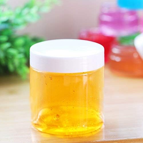 SATINIOR 12 Pack 8 oz Plastic Container Jars with Lids Round Clear Travel Cosmetic Container Slime Jars for Toiletries, Lotion, Cream, Ointments, Makeup, Rhinestone, Samples, Kitchen Storage(Clear)