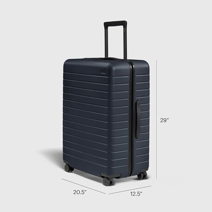 Away Large Checked Luggage, 29 Inch Hardside Suitcase with Spinner Wheels, Lightweight & Durable, TSA Lock, Navy Blue